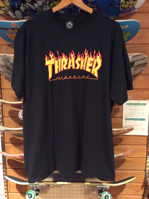 THRASHER Flame Logo black T-shirt スラッシャー Ｔシャツ XLサイズ スケボー スケートボード SKATEBOARD  / free-session